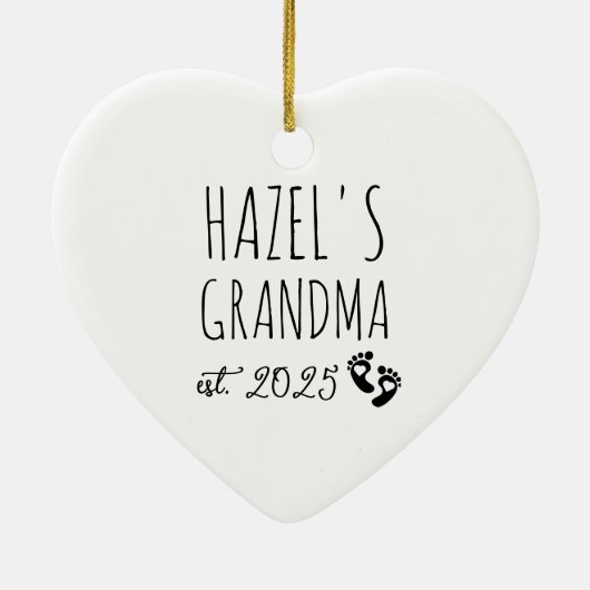 1e keer oma chique hart zwangerschap aankondiging keramisch ornament (Achterkant)