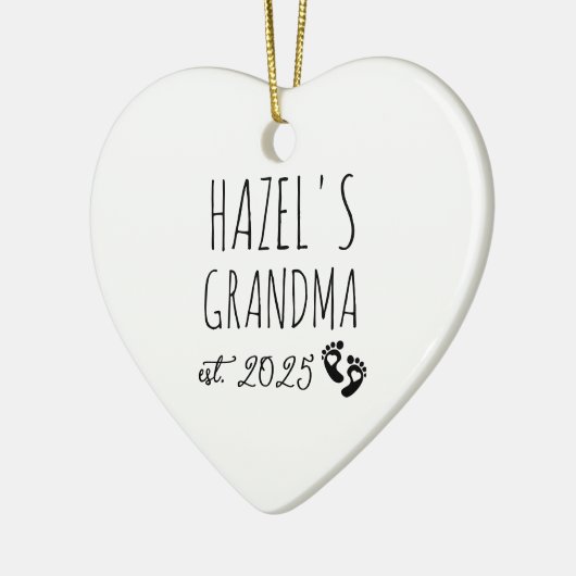 1e keer oma chique hart zwangerschap aankondiging keramisch ornament (Links)