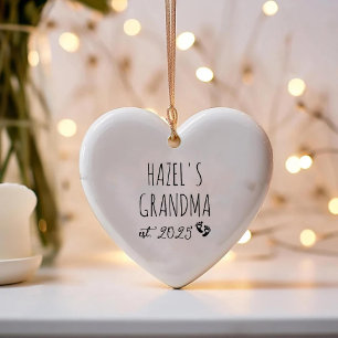 1e keer oma chique hart zwangerschap aankondiging keramisch ornament