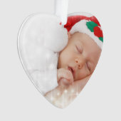 1e kerst Baby foto w jaar cadeau Ornament (voorkant)
