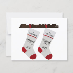 1e kerst getrouwd 2025 Pasgetrouwd stel Briefkaart