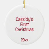 1e kerst grillige Schattigee konijn Gepersonalisee Keramisch Ornament (Achterkant)