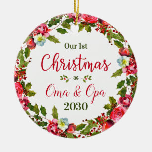 1e kerst Oma Opa foto Keramisch Ornament