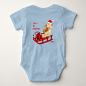 1e Kerst Teddy Bear Jersey Bodysuit (Achterkant)