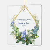 1e kerstfoto Eenvoudige Greenery Crystal Keramisch Ornament (Links)