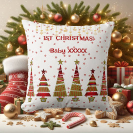 1e kerstkerstboomgaard Baby Snowflakes Kussen