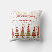 1e kerstkerstboomgaard Baby Snowflakes Kussen (Achterkant)