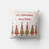 1e kerstkerstboomgaard Baby Snowflakes Kussen (Voorkant)