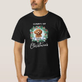 1e Kerstkrans Cavoodle Cavapoo Cavadoodle T-shirt (Voorkant)