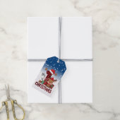 1e Kerstman Hoed Witte Sneeuw Baby Rendier Cadeaulabel (Met Touw)