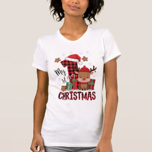 1e Kerstman Hoed Witte Sneeuw Baby Rendier T-shirt