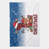 1e Kerstman Hoed Witte Sneeuw Baby Rendier Theedoek (Verticaal)