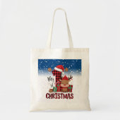 1e Kerstman Hoed Witte Sneeuw Baby Rendier Tote Bag (Voorkant)