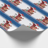 1e Kerstman Sinterklaas Muts Witte Sneeuw Baby Ren Cadeaupapier (Hoek)