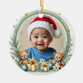 1e kerstmis 2-zijdig, Regenboogwensen Keramisch Ornament (Voorkant)