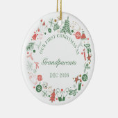 1e Kerstmis als grootouders Keramisch Ornament (Rechts)