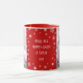 1e Kerstmis Baby Custom Foto Nieuwe Moeder Pap Roo Mok (Midden)