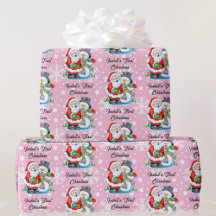 1e Kerstmis Baby's Naam Leuke Kerstman Meisje