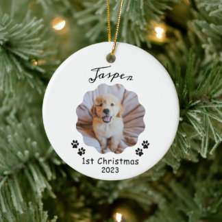 1e Kerstmis, Gepersonaliseerde Huisdier Kerstversi Keramisch Ornament