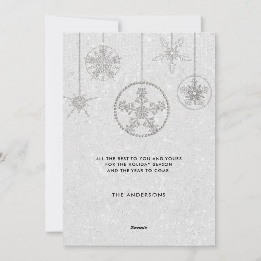 1e Kerstmis Getrouwd Sneeuwvlokken Boho Moderne Fo Feestdagenkaart (Achterkant)