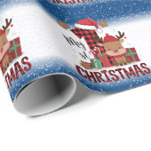 1e Kerstmis Kerstmannenhoed Witte Sneeuw Baby Rend Cadeaupapier (Rol Hoek)