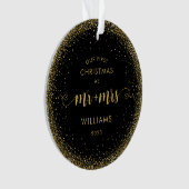 1e Kerstmis Mr en Mrs Gold Glitter Krans Foto Ornament (voorkant)