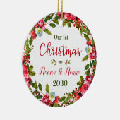 1e Kerstmis Nonna Nonno Foto Keramisch Ornament (Rechts)