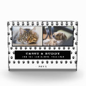 1e Kerstmis Samen Kat Hond Paw 2 Fotoblokken (Voorkant)