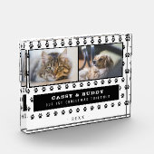 1e Kerstmis Samen Kat Hond Paw 2 Fotoblokken (Links)