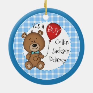 1e Kind Nieuwe Baby Boy Keepsake Kerstcadeau Keramisch Ornament