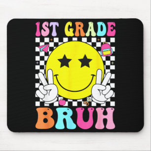 1e klas bruh retro glimlach gezicht terug naar sch muismat