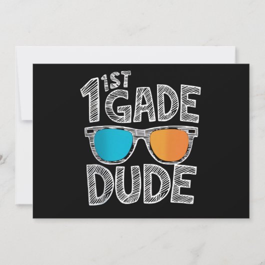 1e klas dude terug naar school eerste klas student kaart (Voorkant)