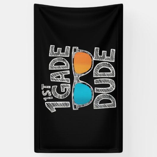 1e klas dude terug naar school eerste klas student spandoek (Verticaal)