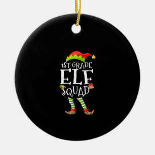 1e klas Elf Squad Grappige Elementaire Leraar Xmas Keramisch Ornament