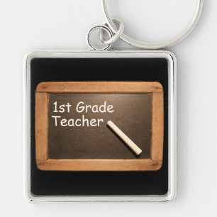 1e klas leraar rustieke  School Slate KC Sleutelhanger