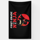 1e klas ninja trap eerste dag terug naar school spandoek (Verticaal)