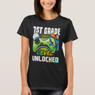 1e klas niveau ontgrendeld videogame CK naar schoo T-shirt