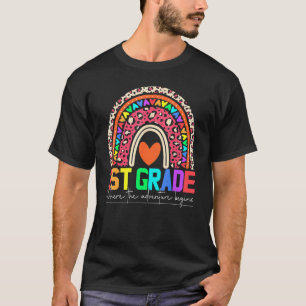 1e klas Regenboog Luipaard Leraar Team Eerste Klas T-shirt