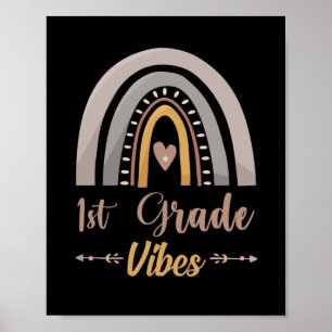 1e klas sfeer regenboog terug naar school poster