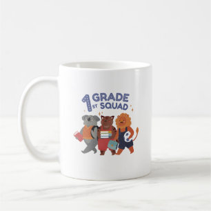 1e klas squad schattig dierlijk ontwerp koffiemok