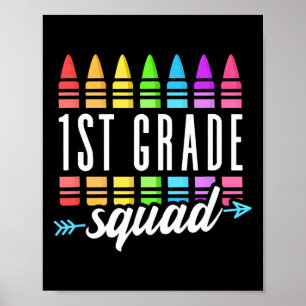 1e klas squad terug naar school leraar eerste klas poster
