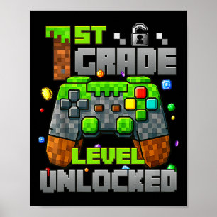 1e leerjaar ontgrendeld videogamer Pixel Ck naar S Poster