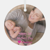 1e Moederdag Glas Ornament (Voorkant)