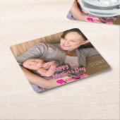 1e Moederdag Vierkante Kartonnen Onderzetter (Schuin)