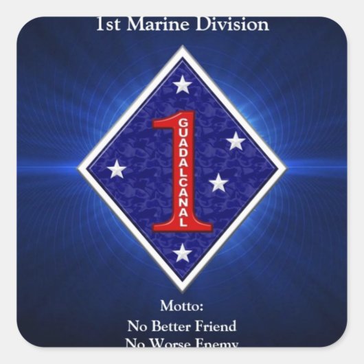 1e mrt. Div Vierkante Sticker (Voorkant)