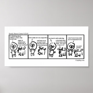 1e naar achteren getrokken strip poster