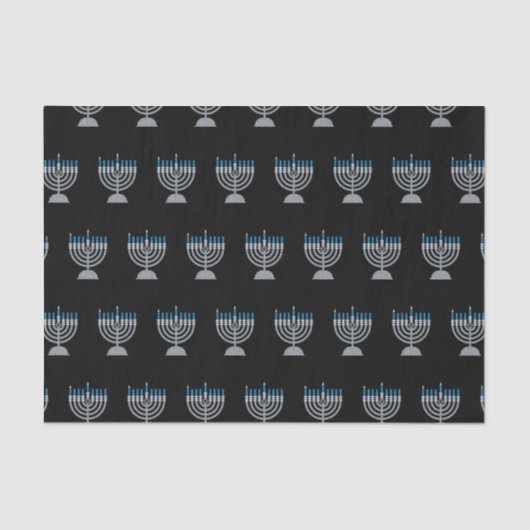 1e nacht Hanukkah Glitter Tissue Paper Tissuepapier (Voorkant)