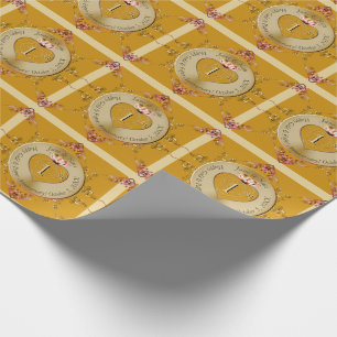 1e of 50e Golden Ochre bruiloft Jubileum Cadeaupapier