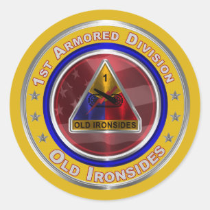 1e pantserdivisie "Oude ijronden" Ronde Sticker