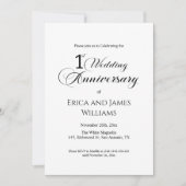 1e papieren bruiloft Jubileum Elegant Script Kaart (Voorkant)